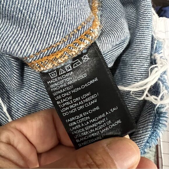 BDG Button Front Mini Medium Wash Blue Denim Skirt Women's Size S - Picture 9 of 11